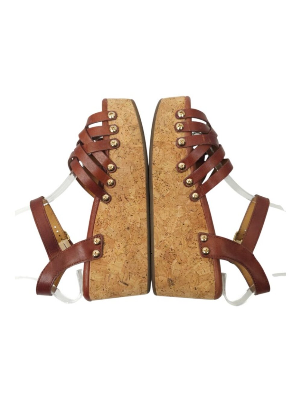 Bussola Mansfield Mavis Cork Wedge Sandals Platform EU 37 US 6 Brown Leather - Picture 10 of 16